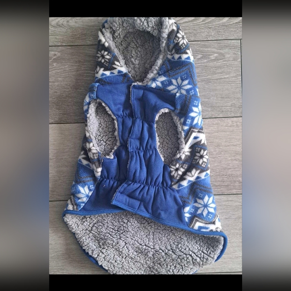 Brand New Blue and White Pets Hoodie with Snowflake Pattern